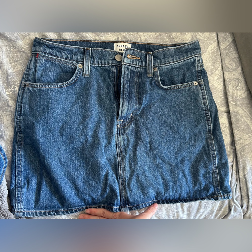 Aritzia Sunday best Denim mini skirt